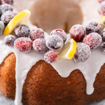 Lemon cranberry bundt cake - Arina Photography