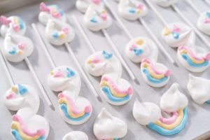 Unicorn meringue pops - Arina Photography