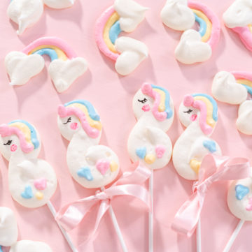 Unicorn meringue pops - Arina Photography