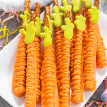 Carrot Chocolate Covered Pretzels - Arina Photography