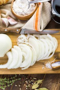 French Onion Soup - Arina Photography Ingredients for making French onion soup.