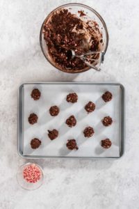Chocolate cookies with peppermint chips - Arina Photography