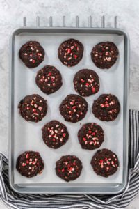 Chocolate cookies with peppermint chips - Arina Photography