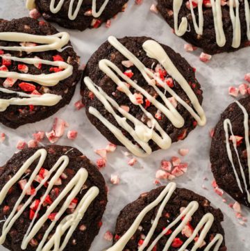 Chocolate cookies with peppermint chips - Arina Photography