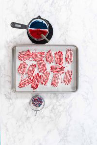 Red White and Blue Chocolate Covered Pretzel Twists - Arina Photography