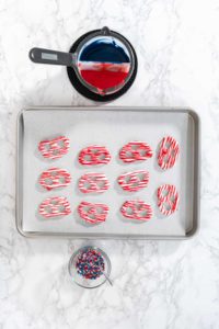 Red White and Blue Chocolate Covered Pretzel Twists - Arina Photography