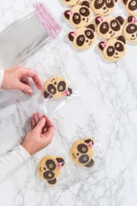 Panda shaped shortbread cookies with chocolate icing - Arina Photography