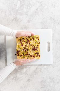 Cranberry pistachio fudge - Arina Photography