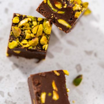 Chocolate pistachio fudge - Arina Photography