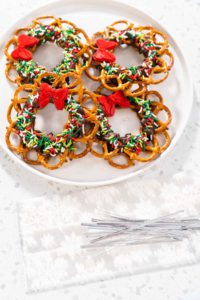 Chocolate Pretzel Christmas Wreath - Arina Photography