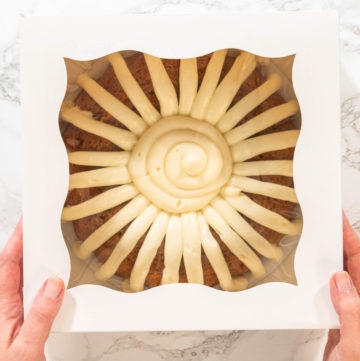 Sweet Treat: Carrot Bundt Cake in Paper Box - Arina Photography The Carrot Bundt Cake is carefully packaged into a white paper bundt cake box, ready for gifting or sharing.
